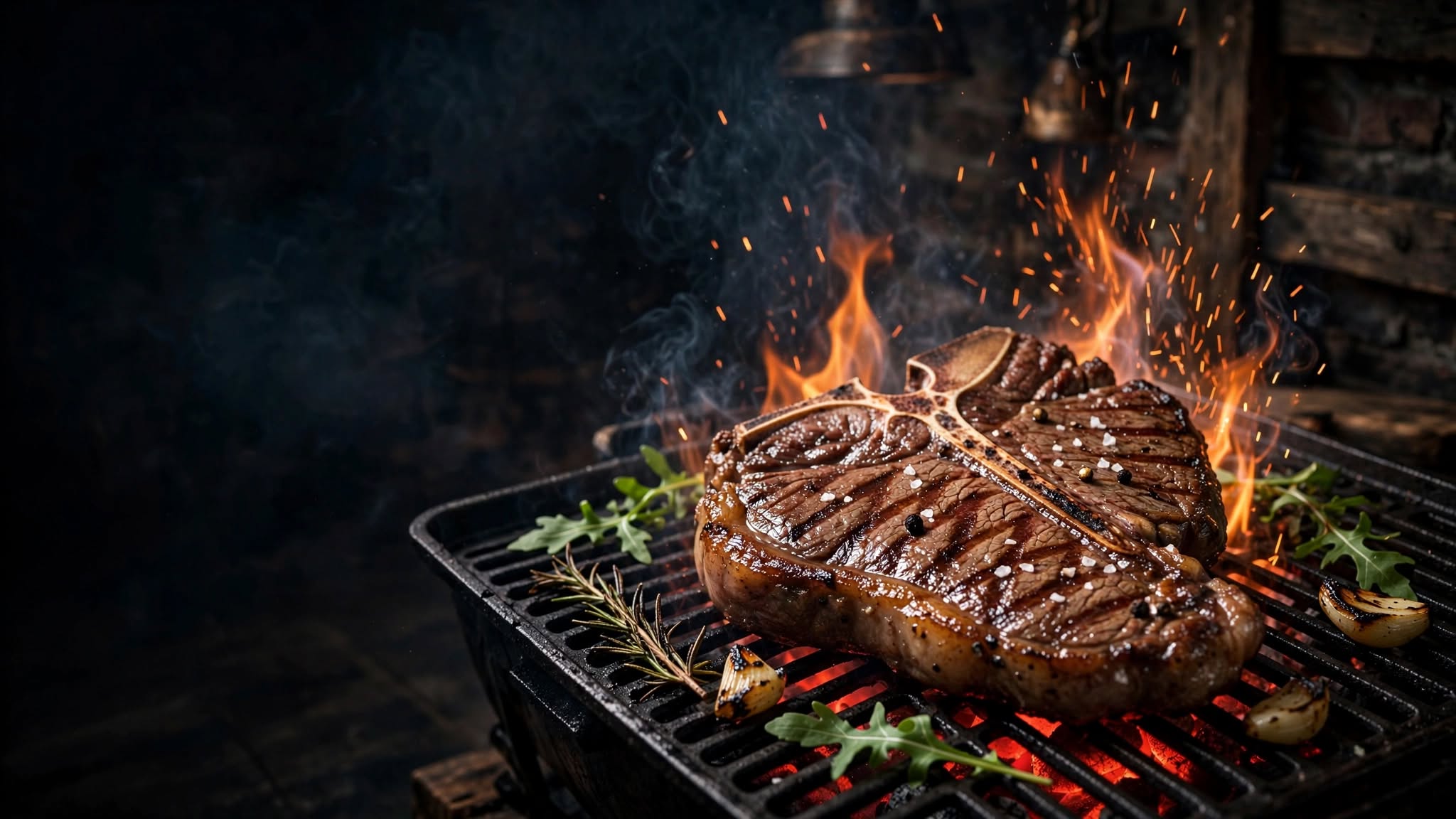 Charcoal grilled steak